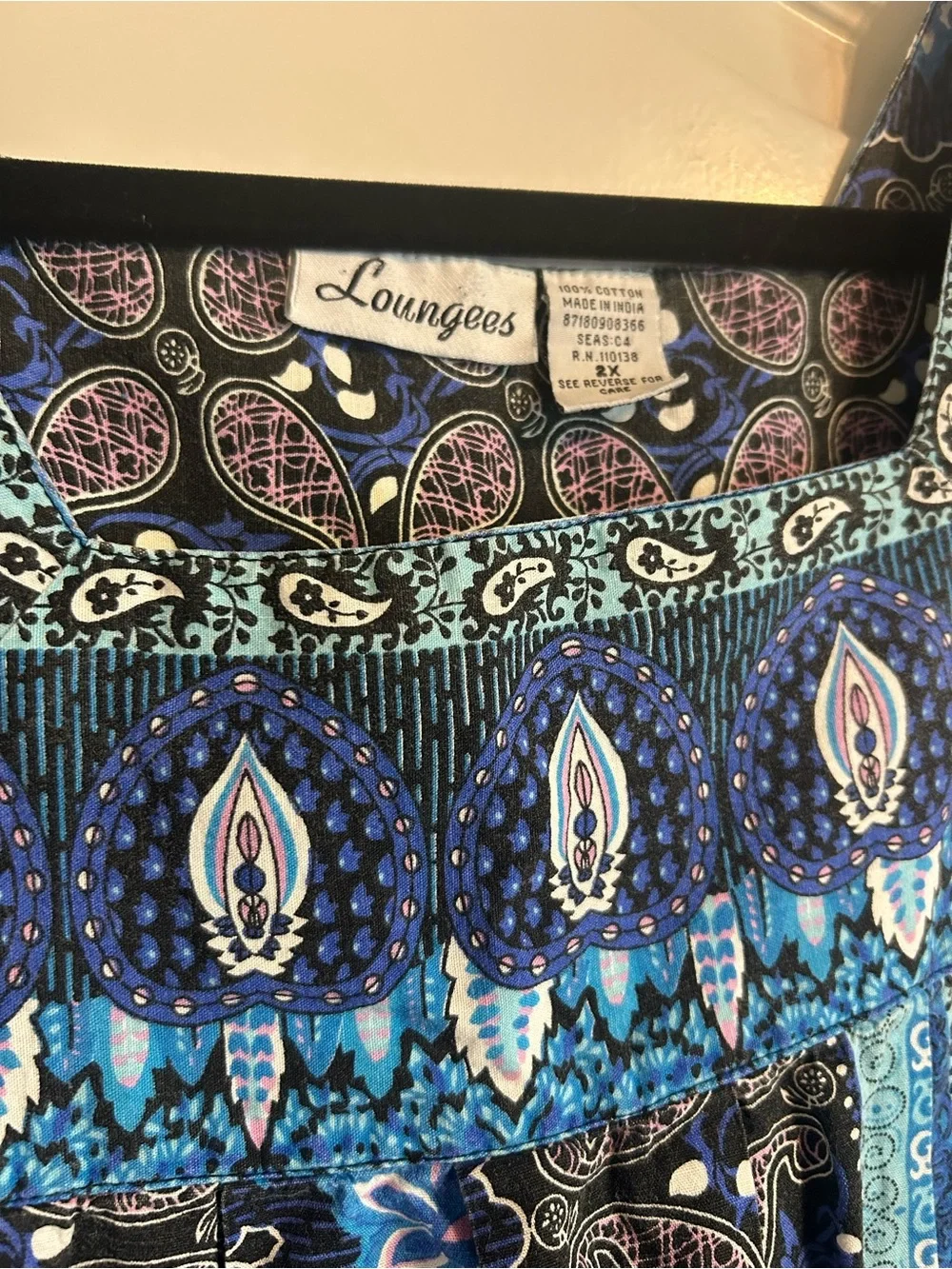 Blue Paisley Maxi Dress - Comfortable Boho Style - Picture 2 of 4